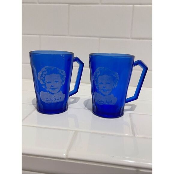 Shirley Temple Ritz Cobalt Blue Mugs - Picture 1 of 6